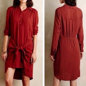 Anthropologie Maeve Bloomsbury Rust Dress
